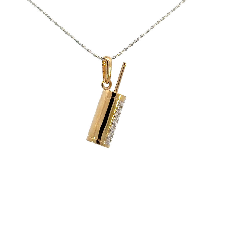 Miniatura: 14kt Yellow Gold and Diamond Cocktail Drink charm