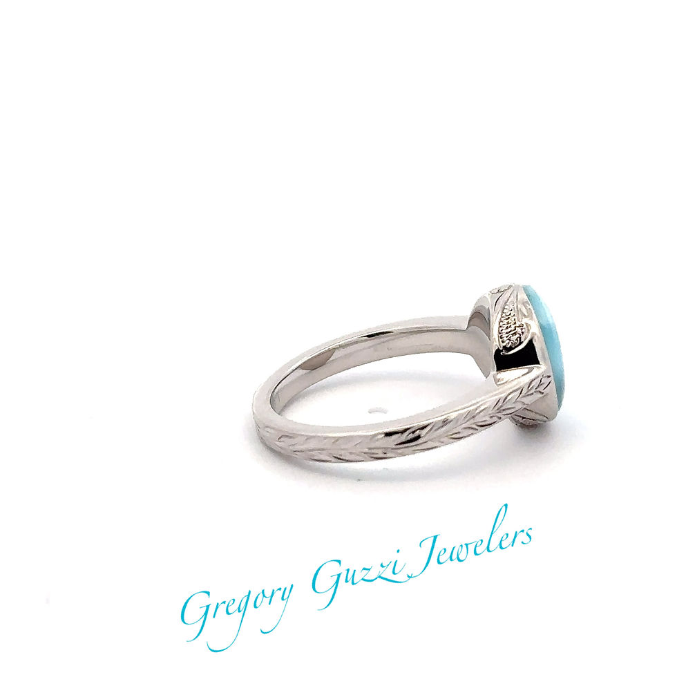 Thumbnail: Sterling Silver .925 Natural Larimar Ring