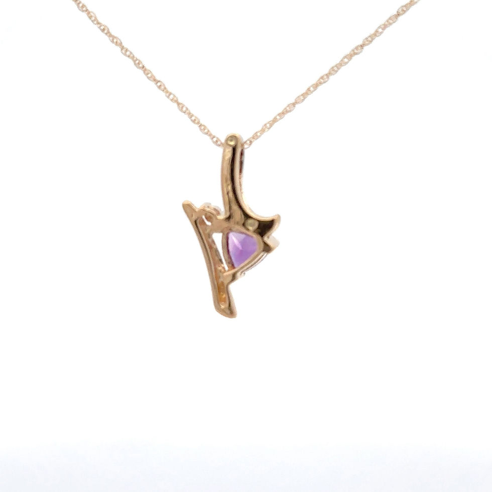 Thumbnail: 14KT White and Yellow Gold Amethyst Diamond Necklace