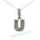 Miniatura: Sterling Silver .925 Cubic Zirconia Letter Pendant U