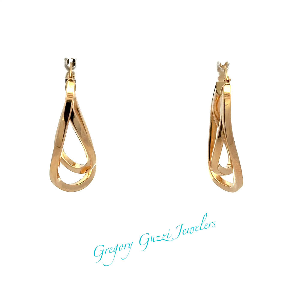 Miniatura: 14kt Yellow gold double twisted oval hoop earrings