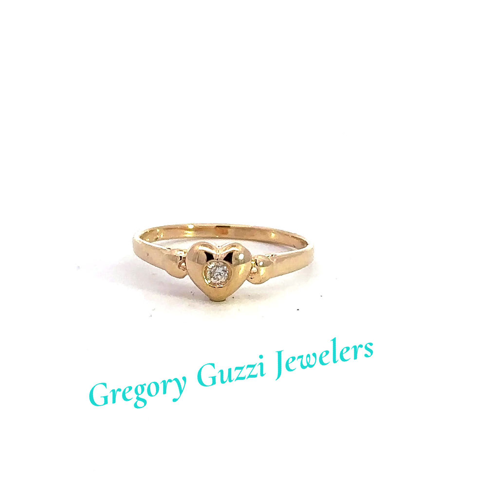Thumbnail: 14KT. Yellow Gold Diamond Heart Ring (Size 6.25)