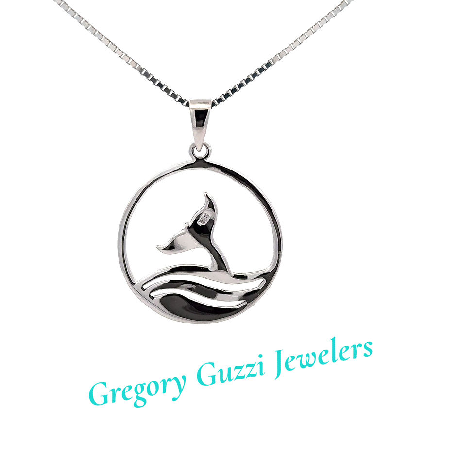 Thumbnail: Sterling Silver Whale Tail Pendant
