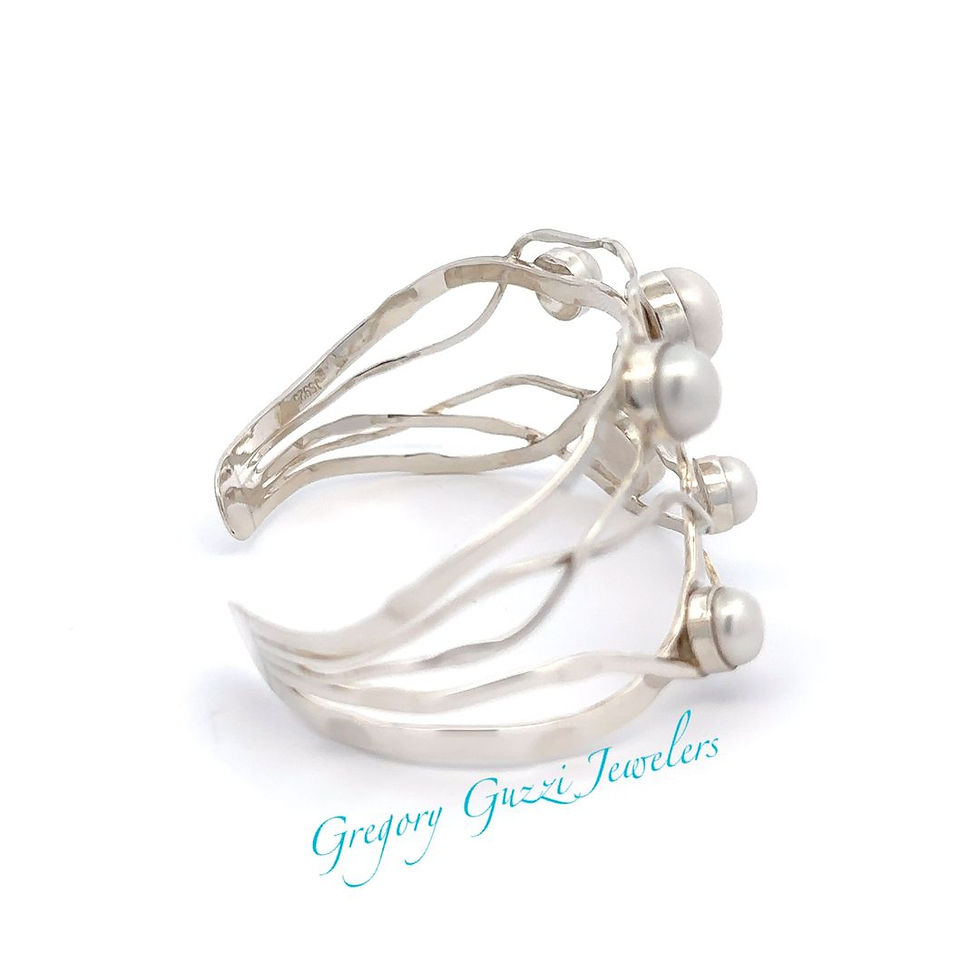 Miniatura: Sterling Silver .925 Pearl Cuff Bracelet