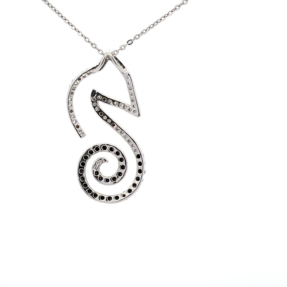 Miniatura: 14KT. White Gold Diamond Seahorse Necklace (14 x 31mm)