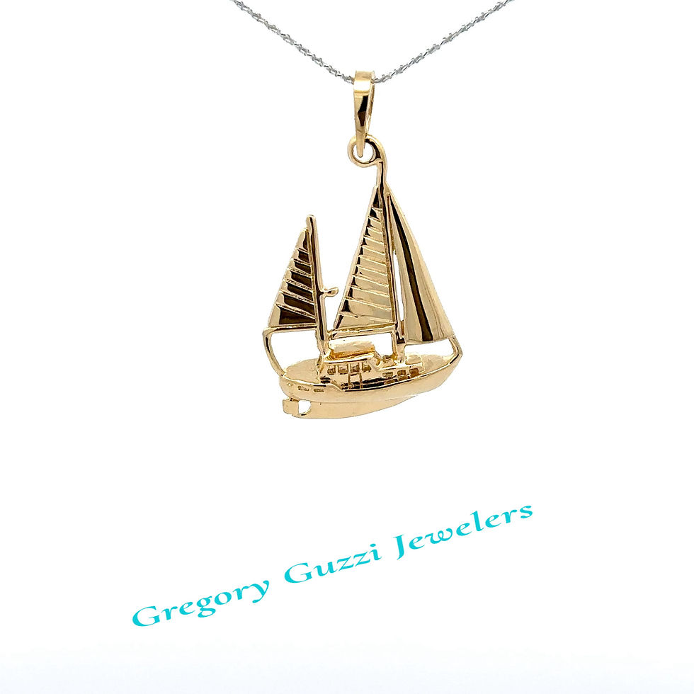 14kt gold Sailboat Pendant