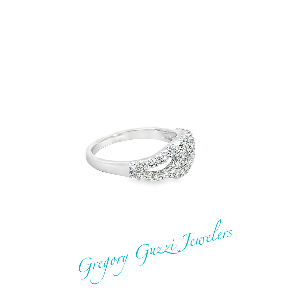 Thumbnail: 18KT. White Gold Natural Diamond Ring (Size 7)