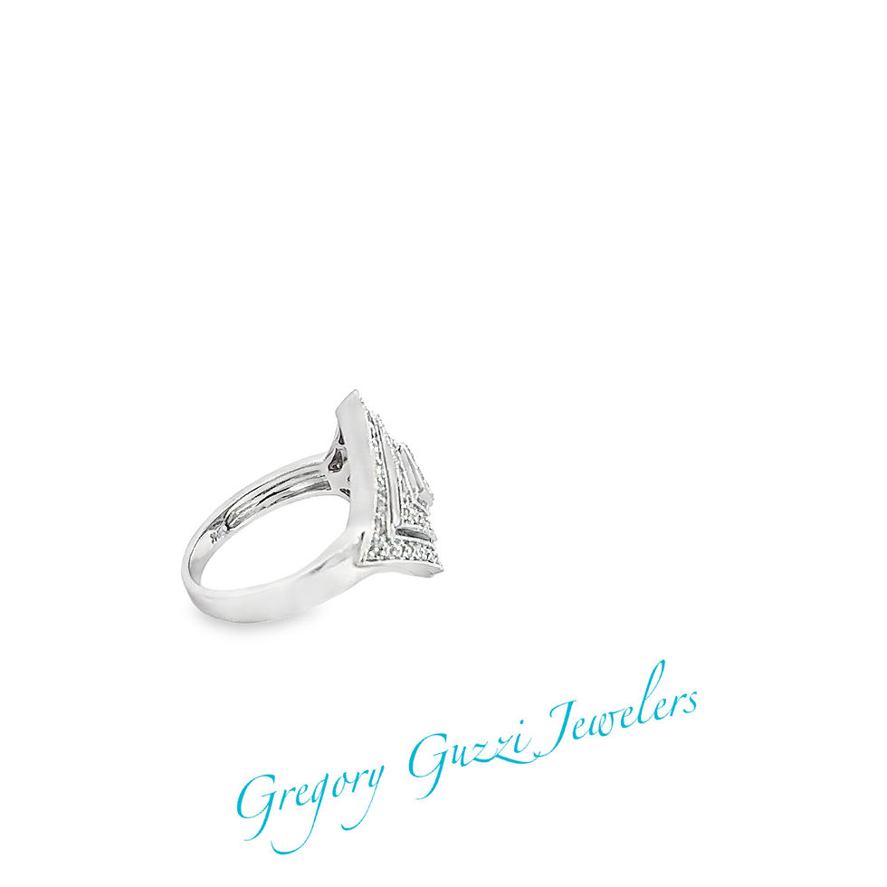Miniatura: 14KT. White Gold Natural Diamond Ring (Size 6.5)