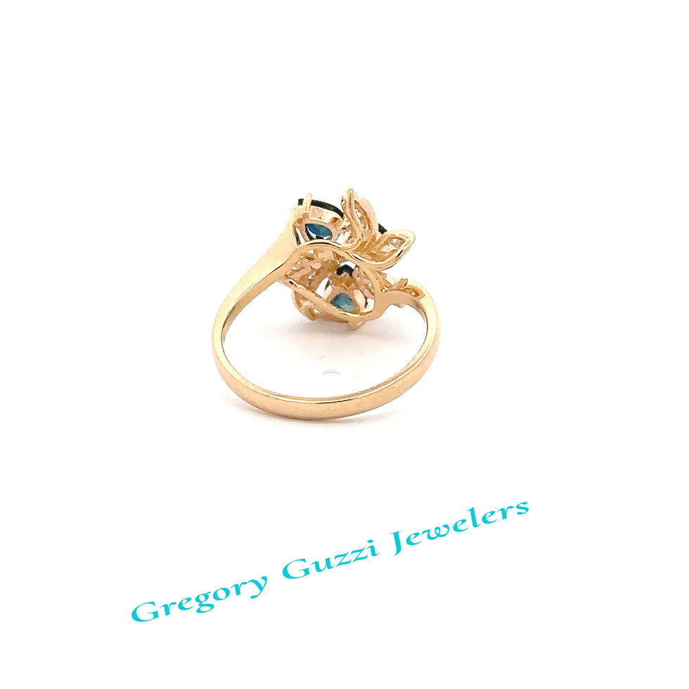 Thumbnail: 14KT. Yellow Gold Sapphire And Diamond Ring (Size 6.75)