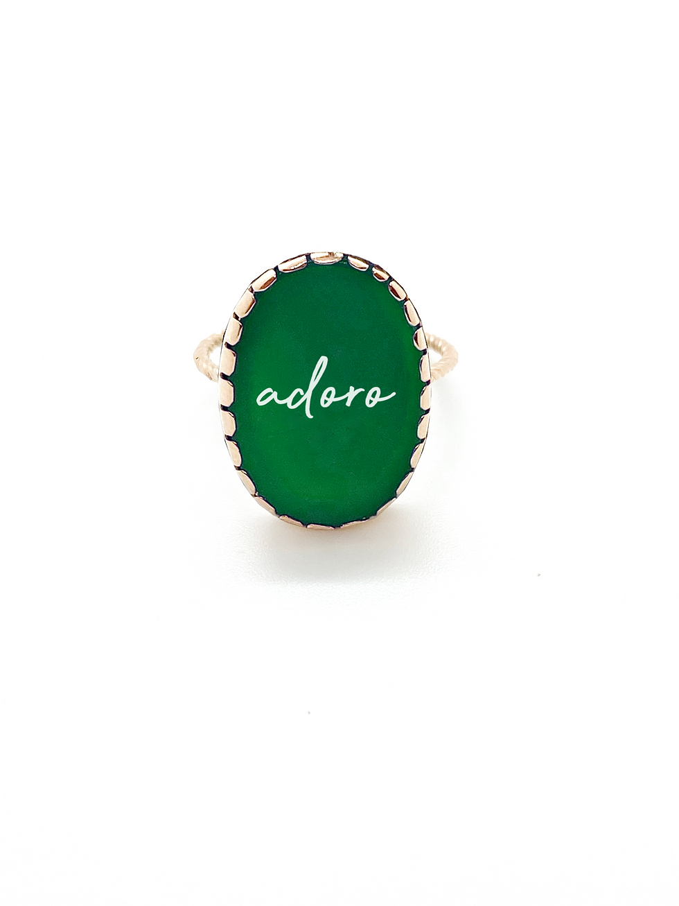 Thumbnail: Green Agate Angel Numbers Ring