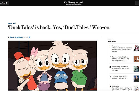 Mark Mueller Writer "Disney's DuckTales Theme Song" Washington Post DuckTales is Back. Yes, DuckTales. Woo-oo.