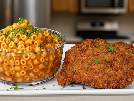 Traditional Egyptian Dinner: Pasta & Chicken Cutlets