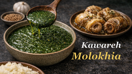 Egyptian Molokhia with Beef Hooves (Kawareh)