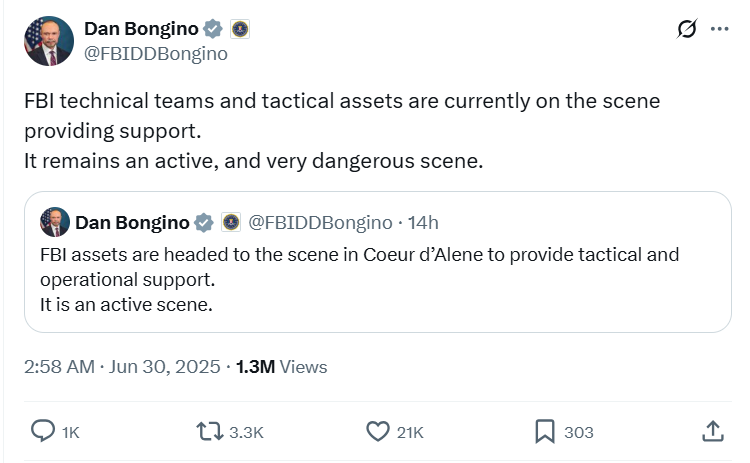 A post on X by Dan Bongino