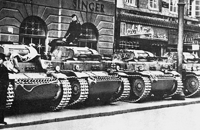 German tanks in World War II attacking Croatia are pictured