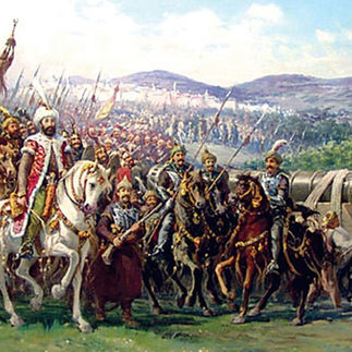 The Ottoman Turks, who are invading, are in the picture