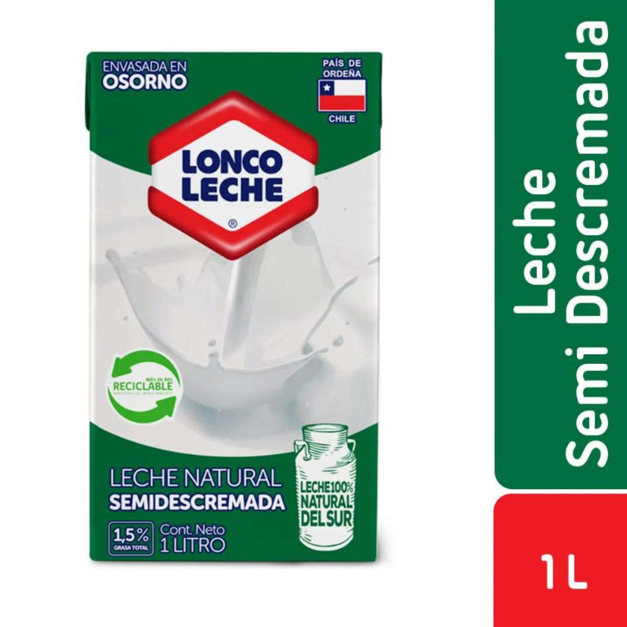 LECHE NAT SEMI LONCO 1LT X 12