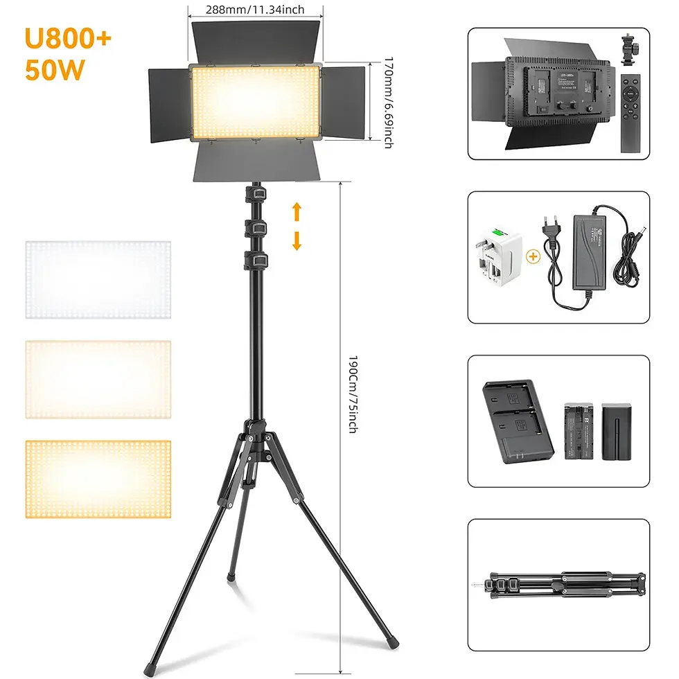 Thumbnail: LED 800 Video Light – High-Power Panel for Studio & Outdoor Shoots