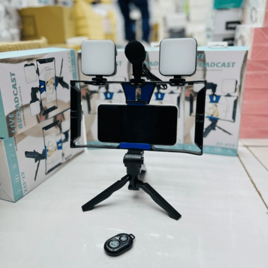 Thumbnail: AY49X Video Making Kit – Double LED Light Rig with Microphone & Phone Mount