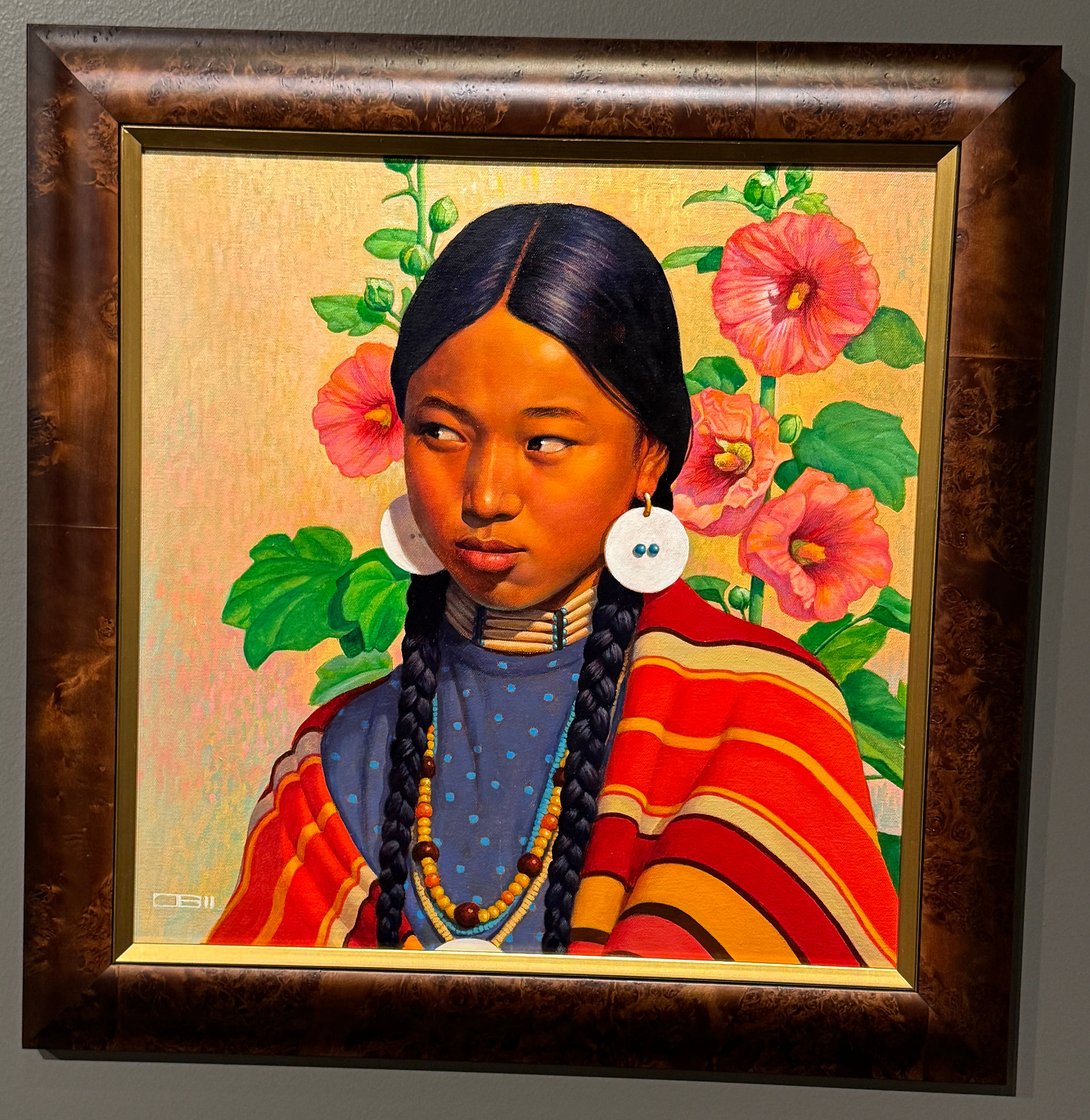 Maiden with Hollyhocks by Thomas Blackshear II