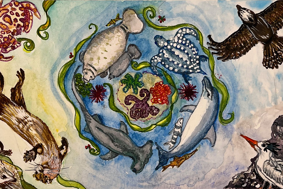 Thumbnail: Holiday 5 x7 Greeting Card Matted 4x6 Photo of Painting by Kara Zielke