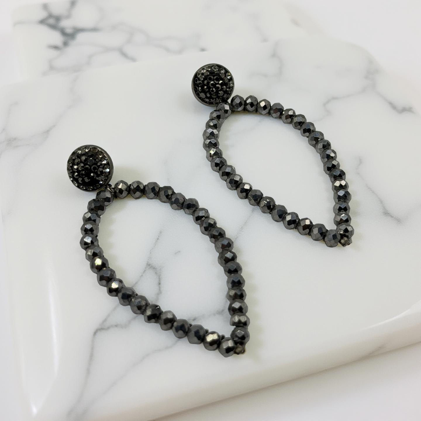 Χειροποίητα σκουλαρίκια από ασημί κρύσταλλα