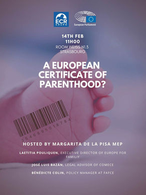 СЕМИНАР ВО ЕУ ПАРЛАМЕНТОТ: „ЕВРОПСКИ СЕРТИФИКАТ ЗА РОДИТЕЛСТВО?“