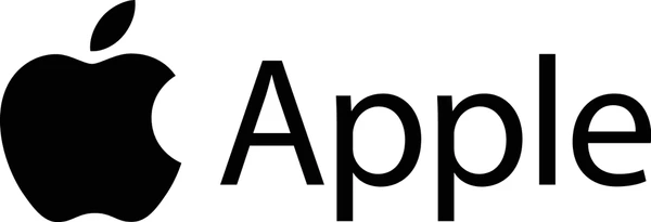 Black Apple logo with the word “Apple” in sleek, modern font — representing the brand behind Apple Vision Pro and its immersive sports streaming experiences.