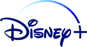 Disney+ logo featuring stylized blue text with a curved arc above the word "Disney."