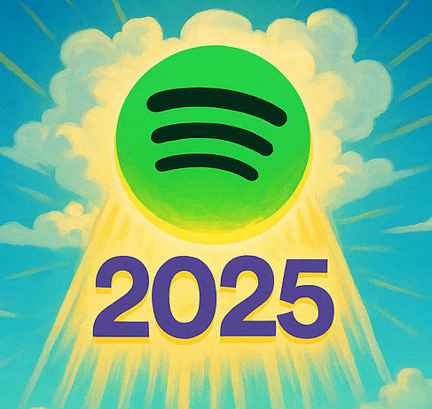 Fans of every vibe and background reach for the stars — or rather, the Spotify Wrapped 2025 logo — as it rises like a music deity above Miami Beach. Let the algorithmic judgment begin.