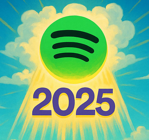 Fans of every vibe and background reach for the stars — or rather, the Spotify Wrapped 2025 logo — as it rises like a music deity above Miami Beach. Let the algorithmic judgment begin.
