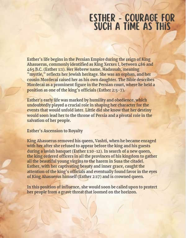 Esther: Courage for Such a Time as This