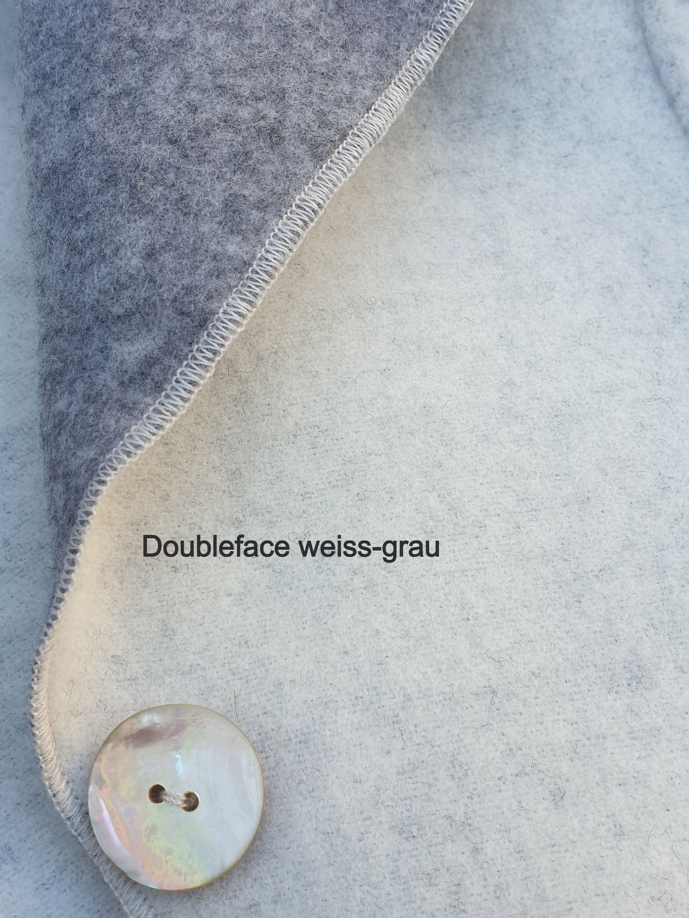 Miniaturbild: Wolle Doubleface weiss/grau