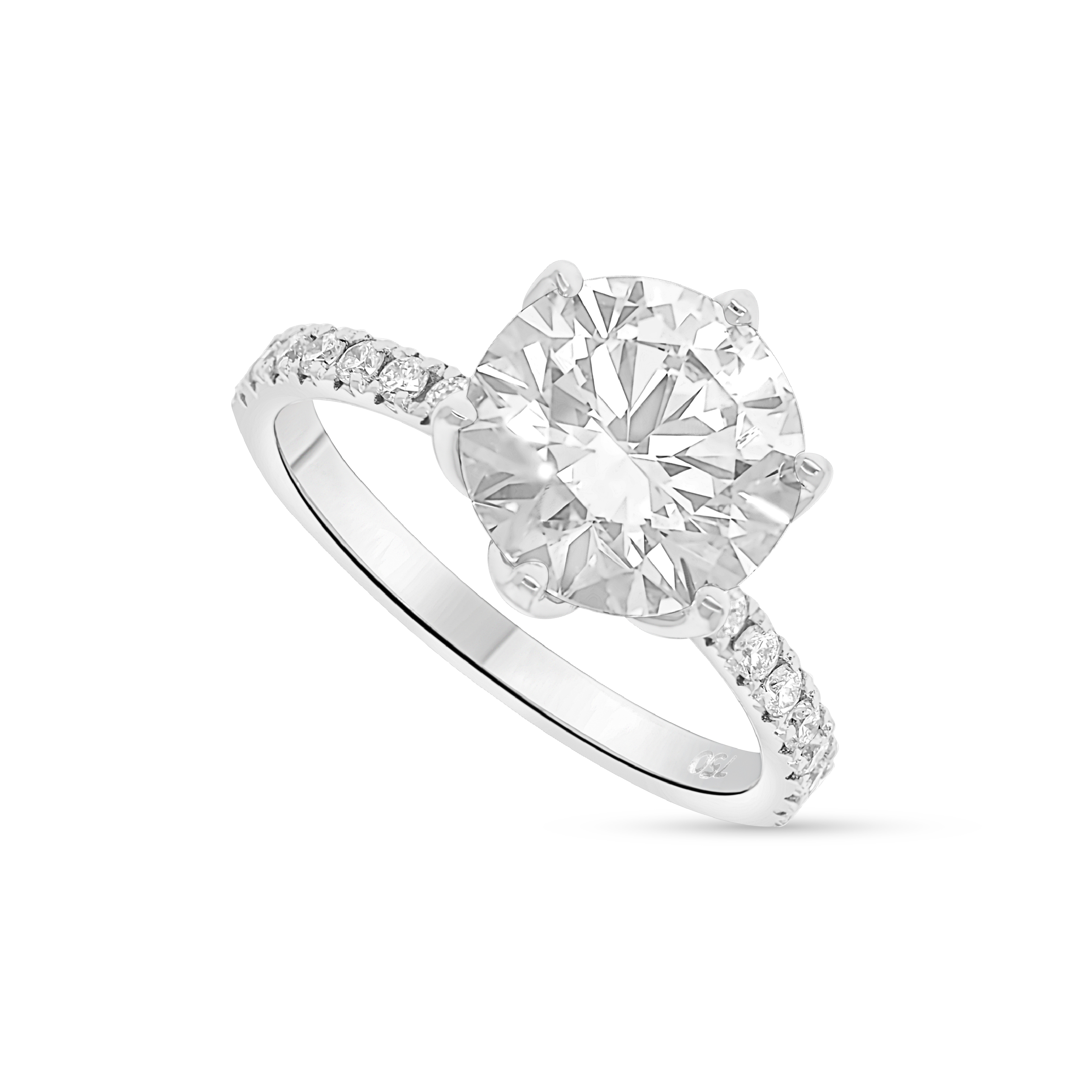 Classic 3-Carat Round Solitaire with Pavé
