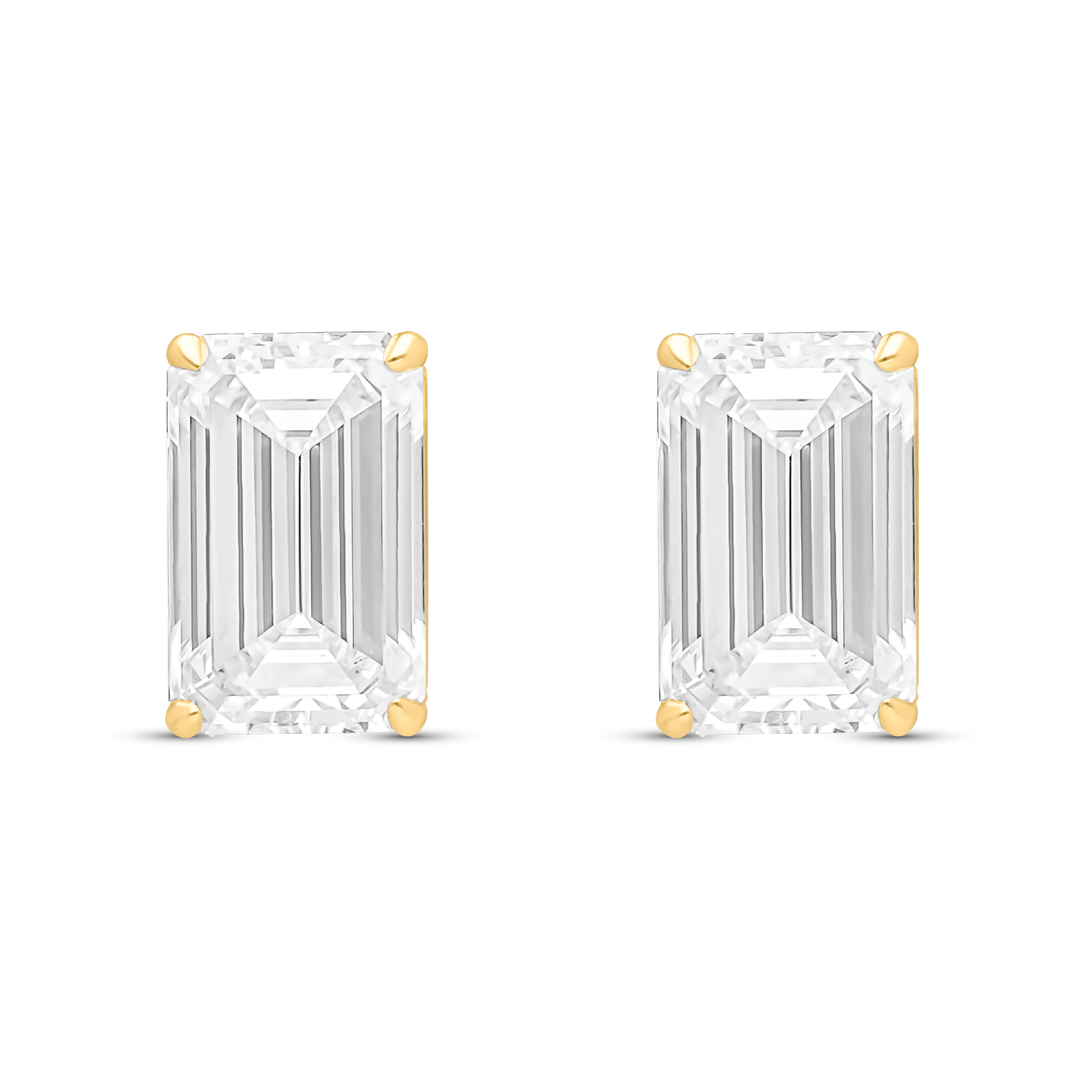 The signature Emerald-Cut Diamond Studs