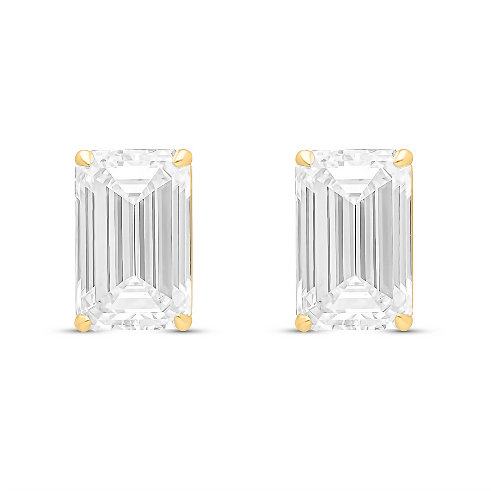 Thumbnail: The signature Emerald-Cut Diamond Studs