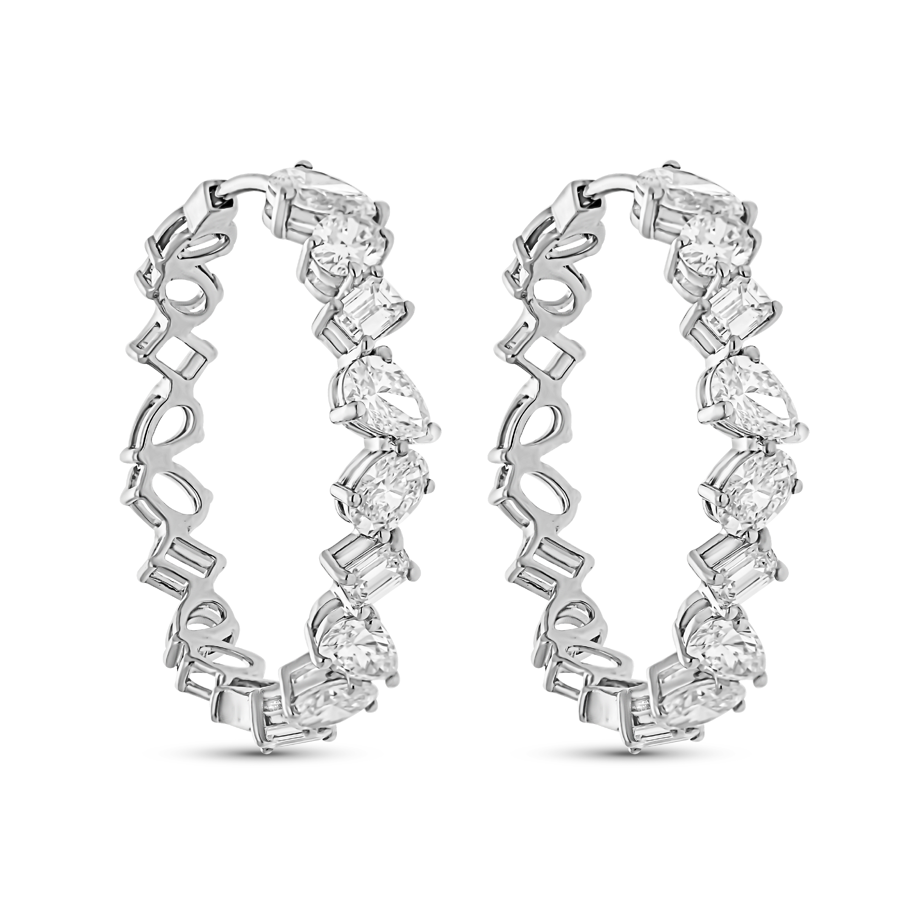 Diamond Fusion White Fancy-cut Hoops