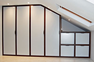 Painted doors and drawers with wood frame