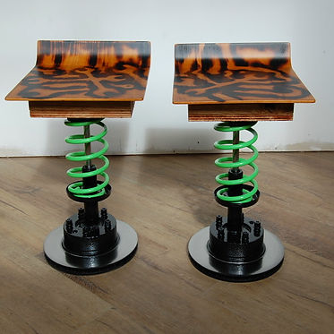stools made from car parts for customer in Stalybridge, Cheshire