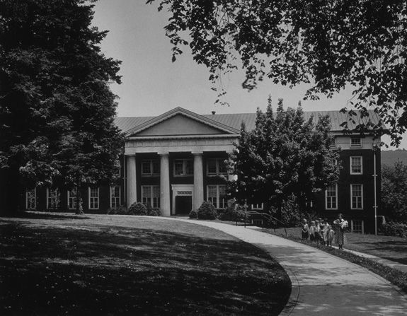 Byrd Hall historic black and white image