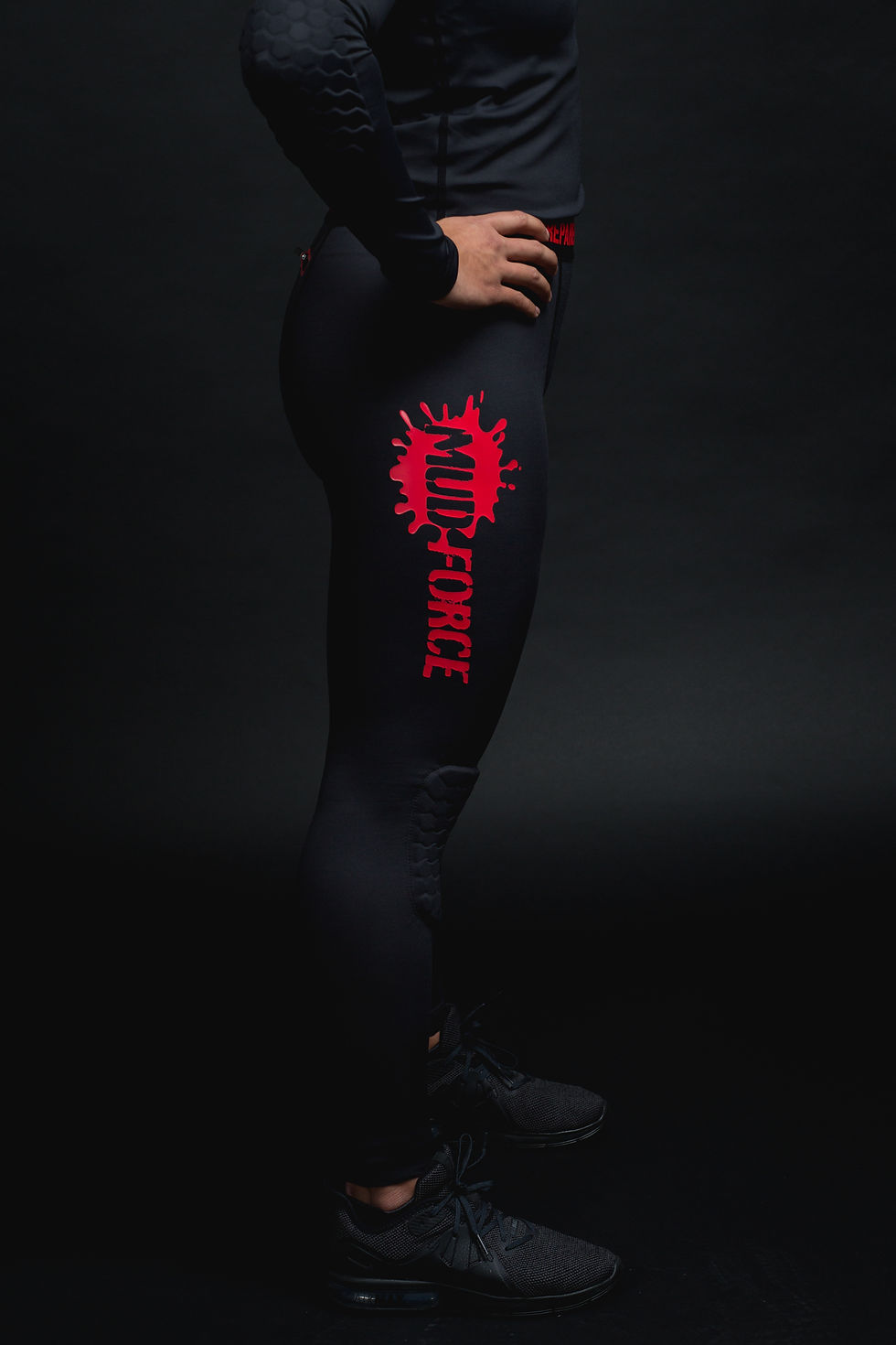 Thumbnail: Updated Unisex Design: OCR Armor Compression Pants w Rubberized Knee Pads