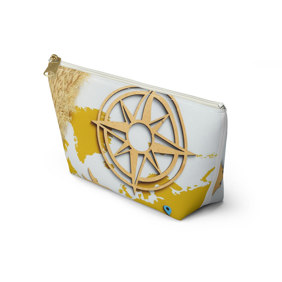 Thumbnail: Travel Map Accessory Pouch — Compass & Adventure Makeup Bag