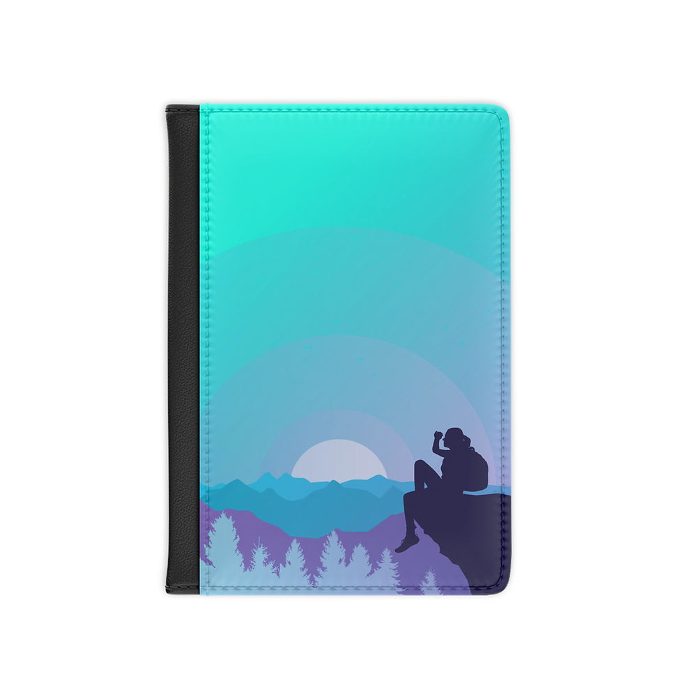 Thumbnail: Mountain Hiker Passport Cover — Scenic Sunrise Travel Wallet