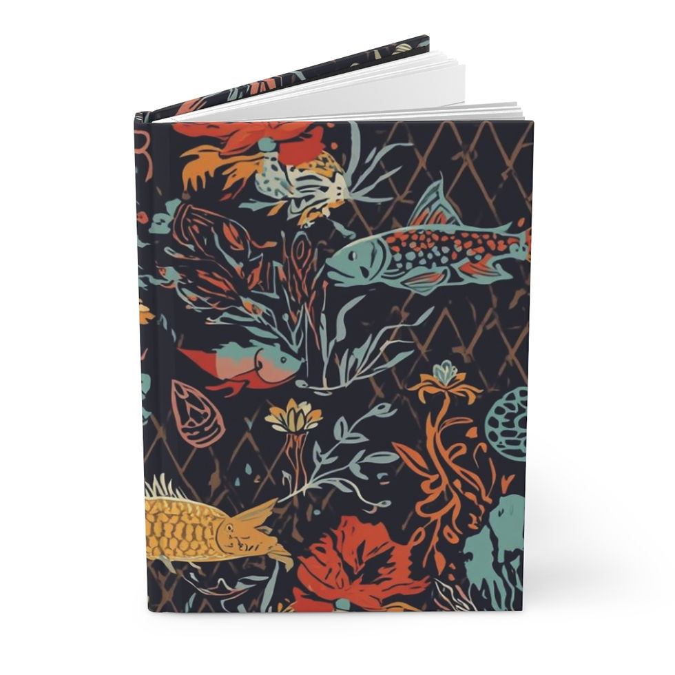 Thumbnail: Floral Koi Hardcover Journal 