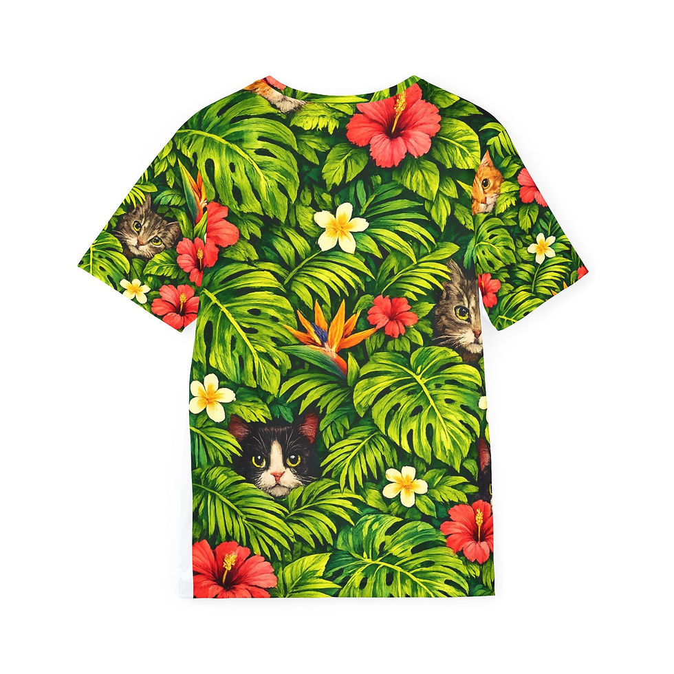 Thumbnail: Tropical Cat Print Jersey — Men's All-Over-Print Athletic Tee