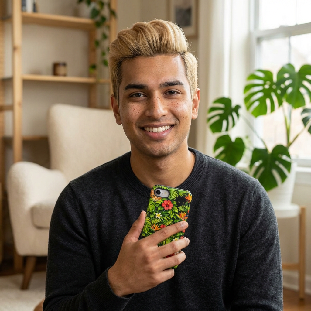 Tropical Cat Phone Case — Floral Jungle iPhone Cover