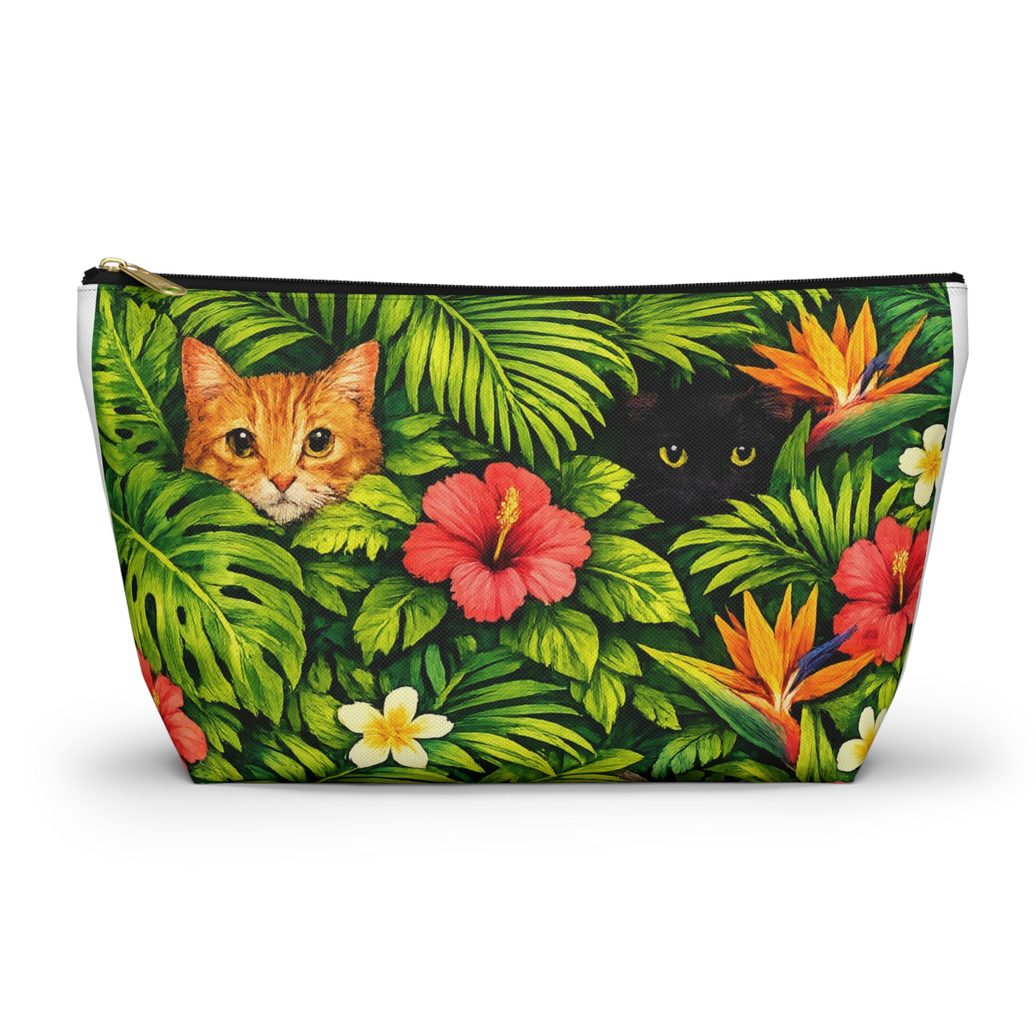 Tropical Cosmetic Pouch — Floral Hibiscus Accessory Bag