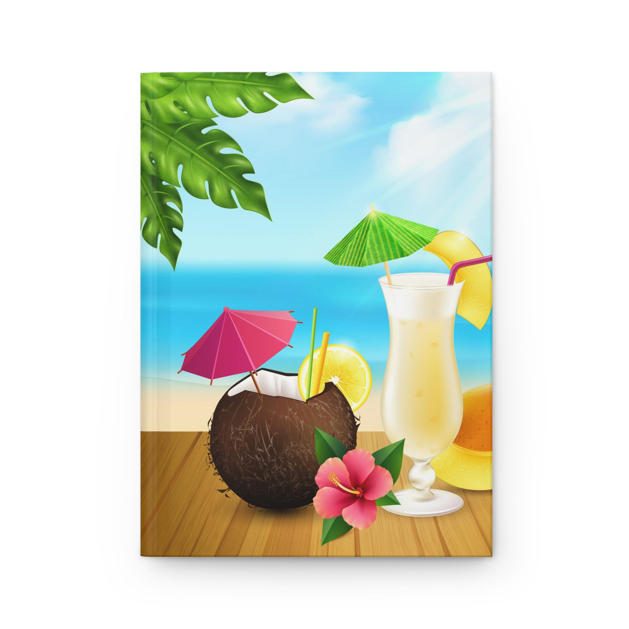 Tropical Beach Cocktail Hardcover Journal