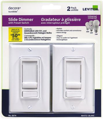 Thumbnail: Slide Dimmer with Preset Switch - 2-in-1 pack