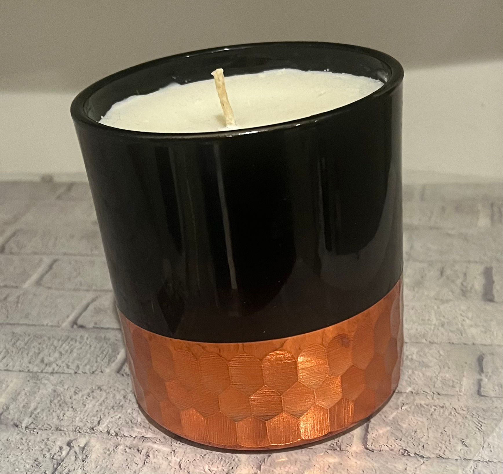 Black and Gold Hammered Candle 
